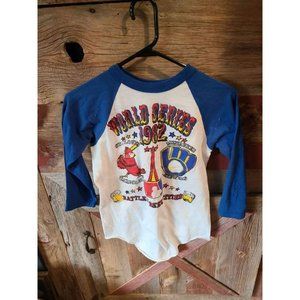 Unisex Vintage Brewers / Cardinals 1982 World Series Beer Cities Baseball Shirt